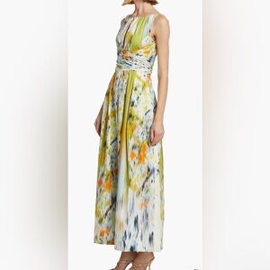 NWT Oscar de la Renta Sz 10 Abstract Brushstroke Maxi Dress